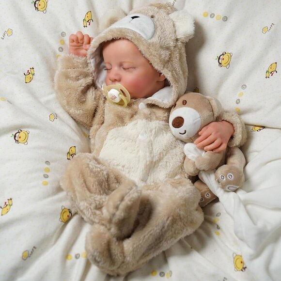 🆕17 Inch Boy Full Body Vinyl Soft  Lifelike Realistic New bron Reborn Baby Doll - Picture 7 of 9